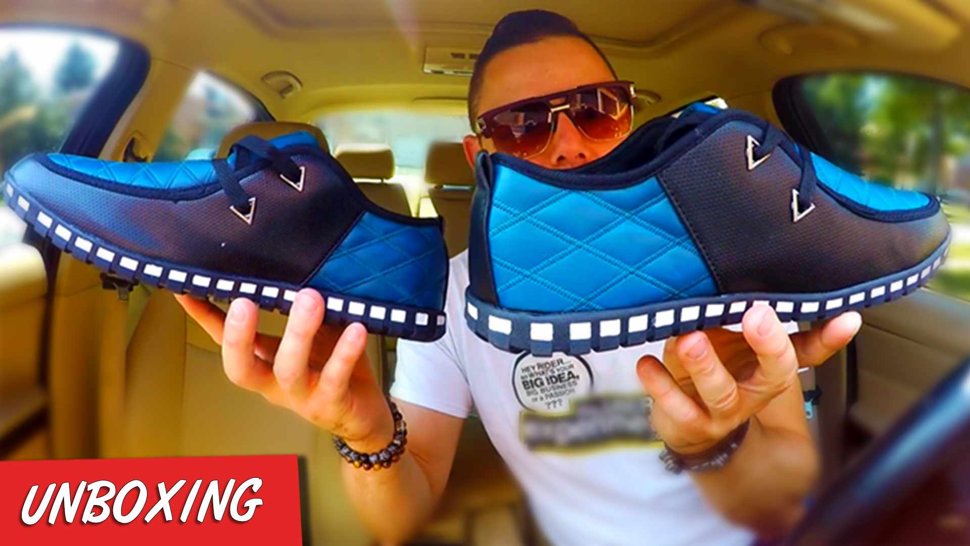 A&B FASHION SPORT Shoes - $10 Blue Black Quilted Sneakers / Chukka Boots Unboxing & Review
