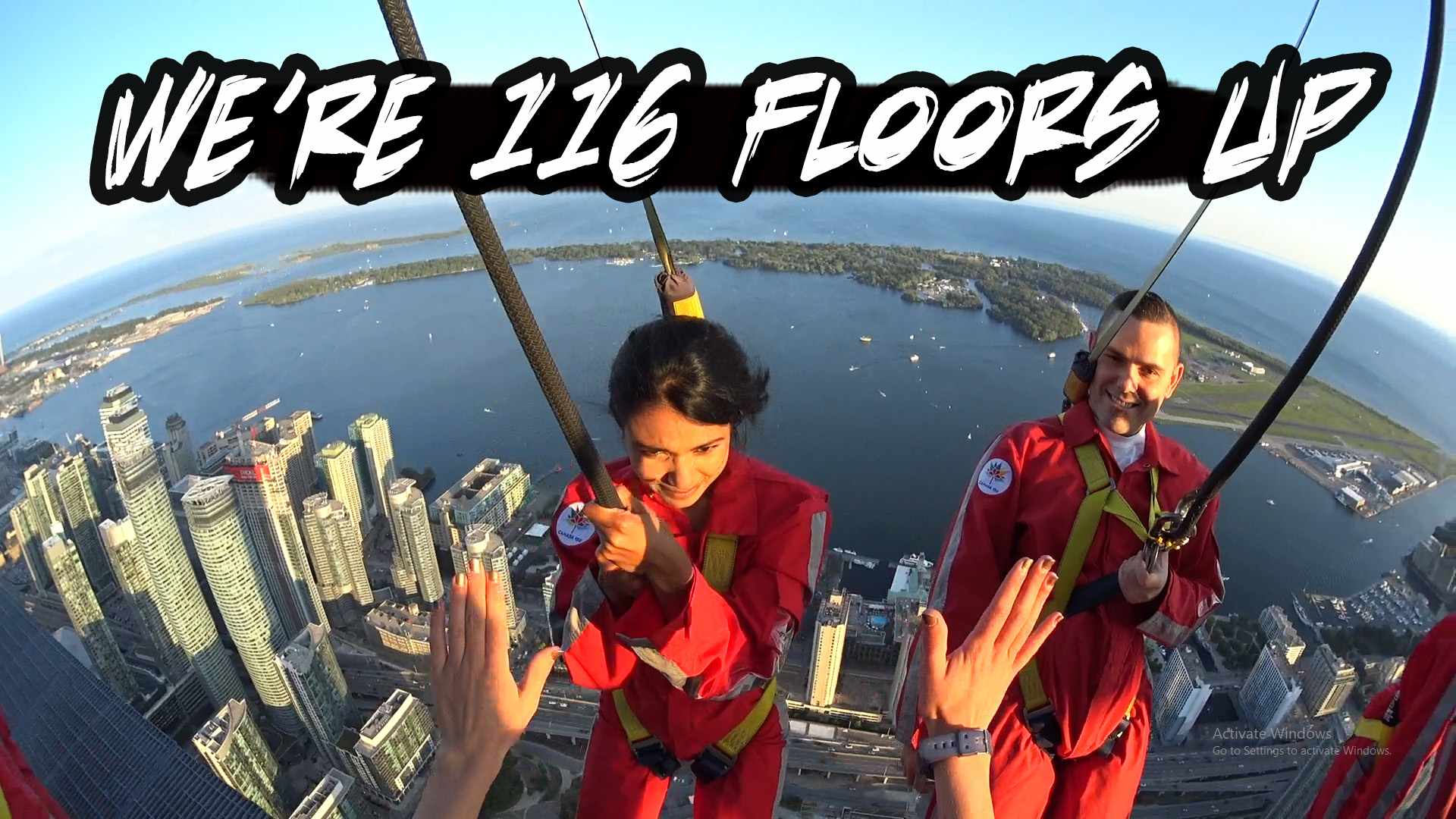 CN Tower Edgewalk 2018.  SUPER SCARY But WORTH IT.. FULL Video ExperienceWE SET A GUINESS RECORD..... CN Tower Edgewalk 2018 FULL Video Experience