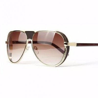 Vintage Designer Ironman Steampunk Sunglasses - BRONZE Frame Brown