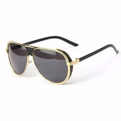 Vintage Designer Ironman Steampunk Sunglasses - GOLD Frame Grey