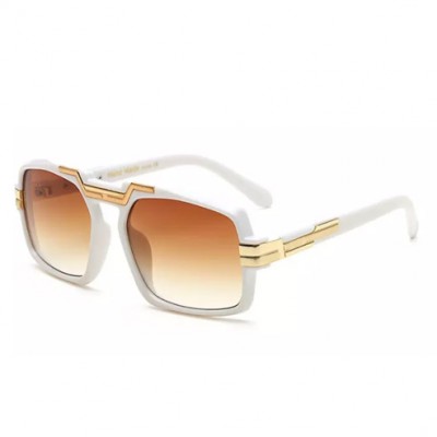 KINGSETH Designer Oversized Women Sunglasses - Gloss White Frame & Brown Lens