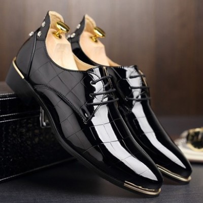 High Quality Men's Fashion Leather Business Wedding Dress Shoes Pointed Toe Shoes Big Size 38-48